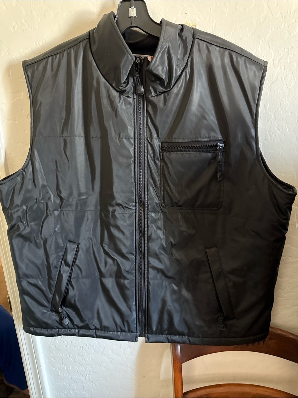 Arizona Jean Company Black Quilted Zip Vest
